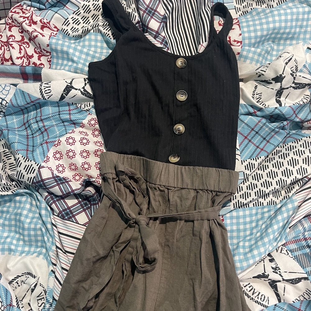 Black and Green Romper